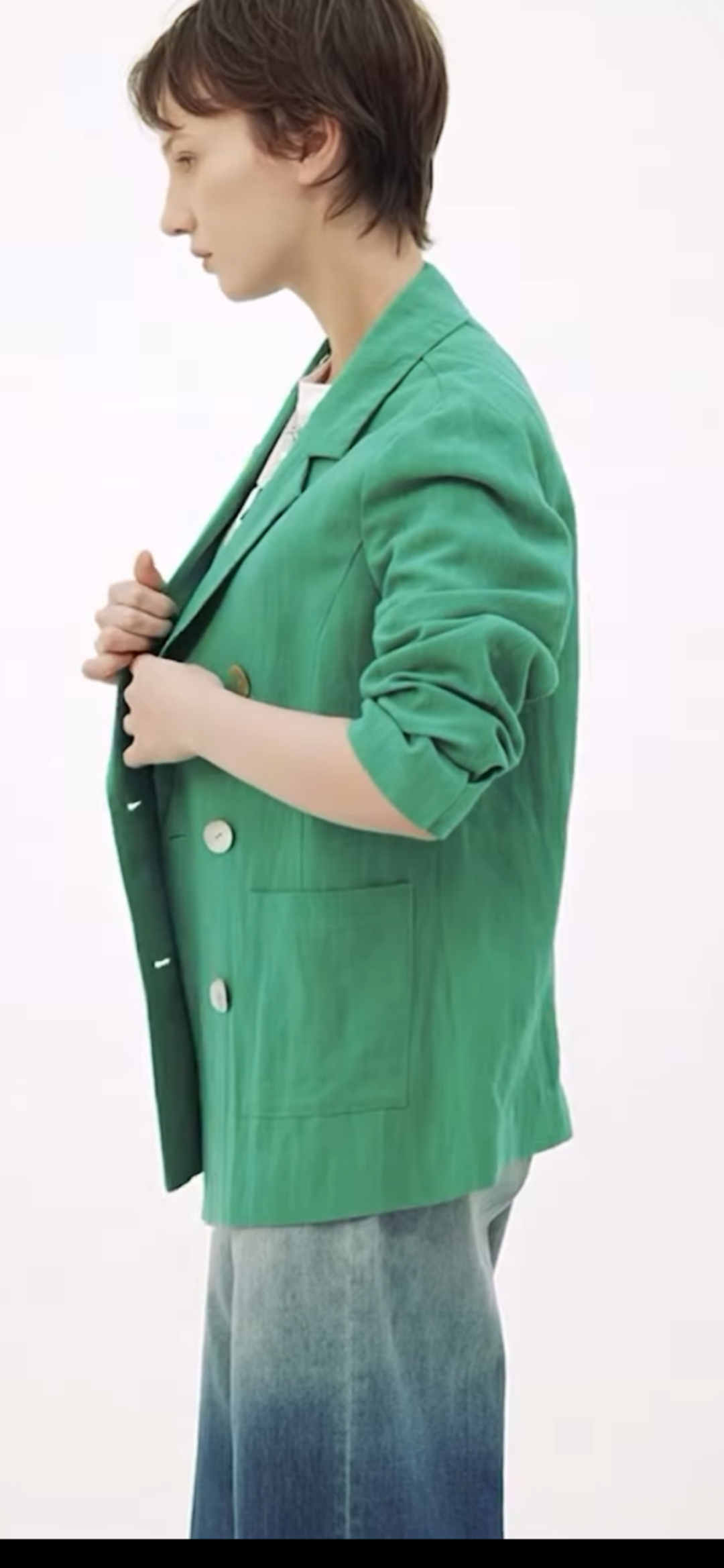 麻テーラードジャケット