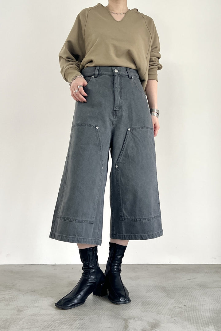 ダブルニーバミューダデニムパンツ