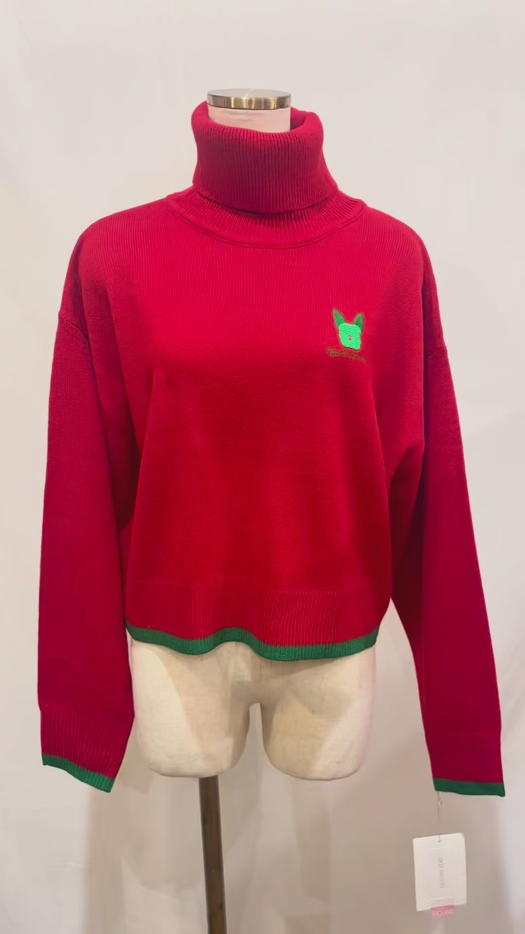 フレンチブル刺繍ニット