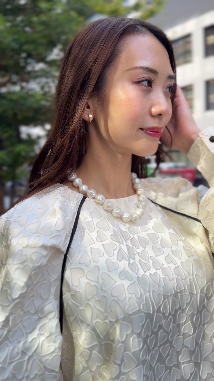 ハートジャガードロングワンピース