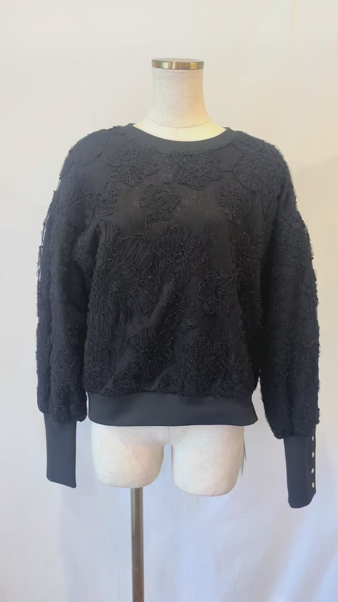 フラワージャガードチュールトップス